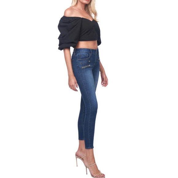 🇫🇷Etienne Marcel Skinny denim with 3 red zippers & detailed leg seams 🇫🇷 - Picture 2 of 8